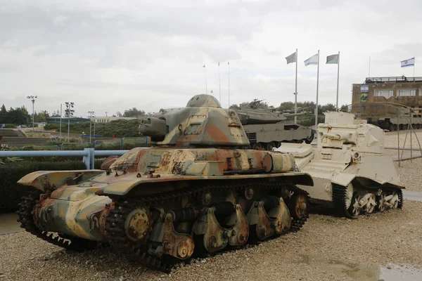 Vintage tanks on display at Yad La-Shiryon Armored Corps Museum at Latrun