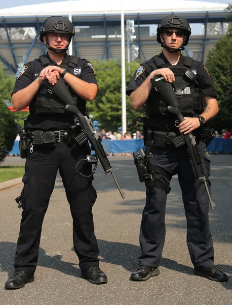 NYPD counter terrorism officers providing security