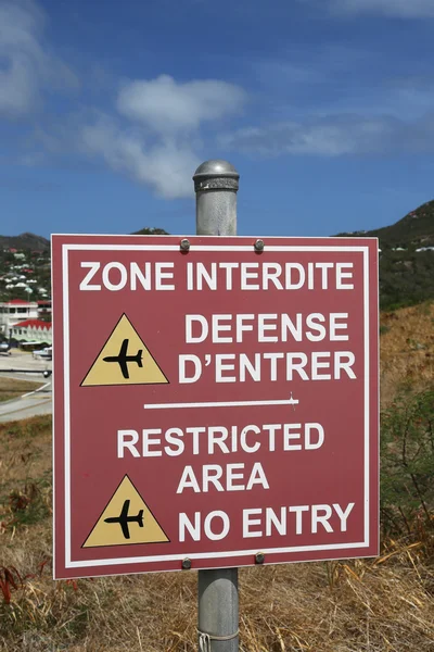 Airport danger sign at St Barts, French West Indies