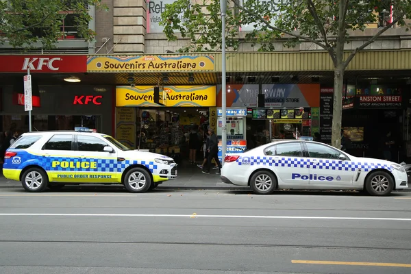 Victoria Police Public Order Response Team providing security in Melbourne.