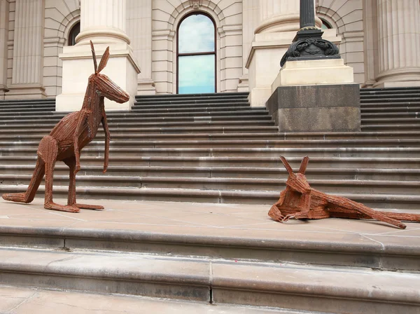 Kangaroos Invade Parliament House installation by Richard Savage during Australia Day 2016