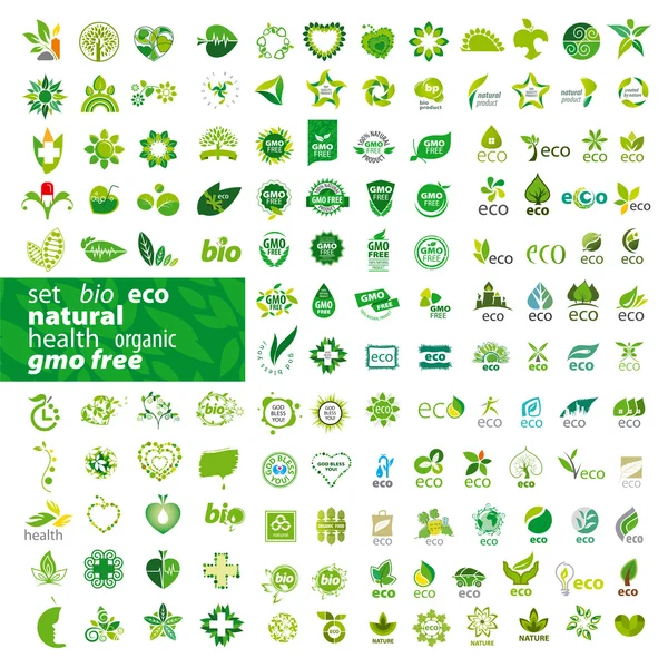 Big set of vector logos ecology, health, natural