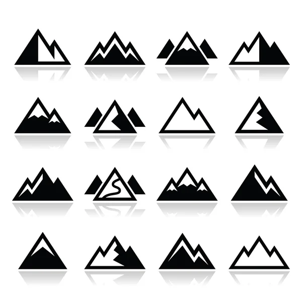 Mountain vector icons set