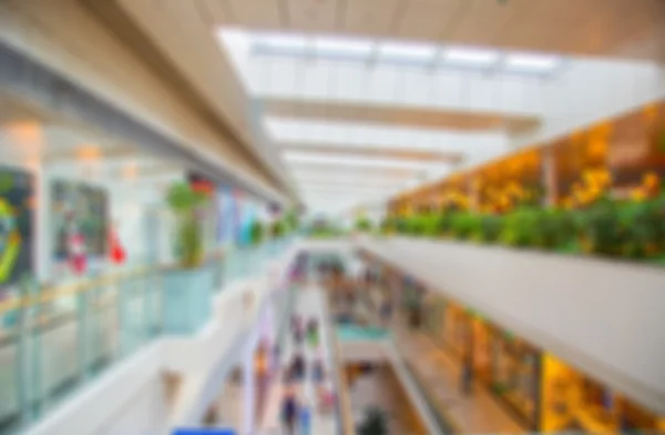Blurred interior in shopping center. Shopping malls. Center passage in super market discount at the blur background