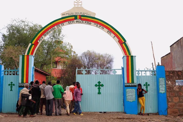 Group of devotees entering the church. Kombolcha-Ethiopia. 0076