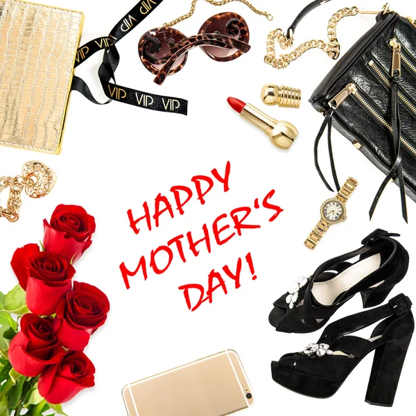 Fashion lady accessories flowers. Happy Mothers day