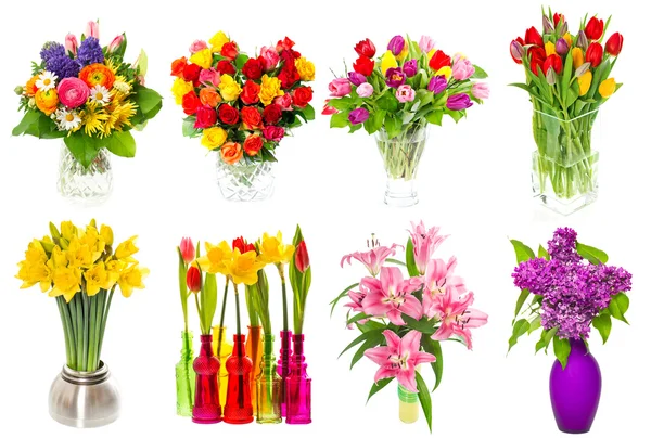Bouquets of colorful flowers