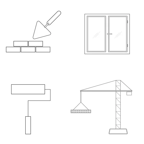 Set of icons of linear construction. Vector illustration.
