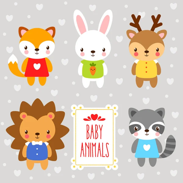 Set of  forest baby animals