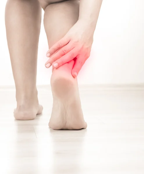 Woman leg with ankle pain