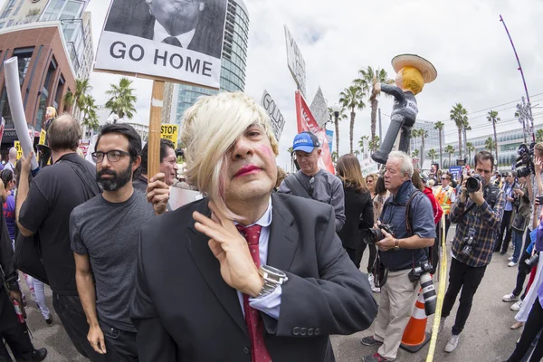 Anti-Trump protester disguised as Trump