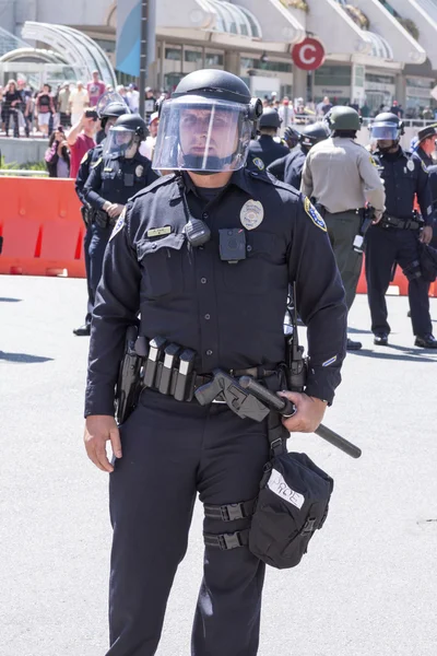 Riot police officer ready for action