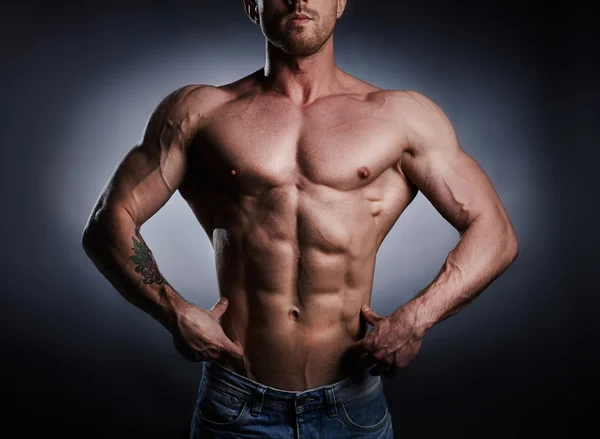 Muscle man posing