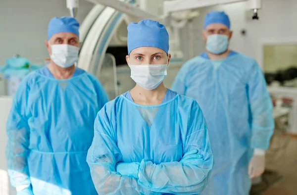 Team of confident surgeons