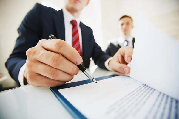 Businessman signing contract