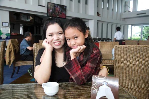 Family in restaurant