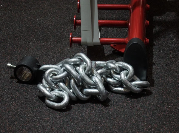 Heavy metal chain for strength training on the floor