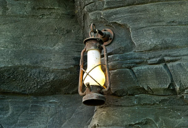 The Oil lamp in an old mine