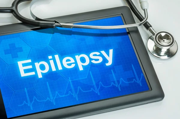 Tablet with the diagnosis Epilepsy on the display