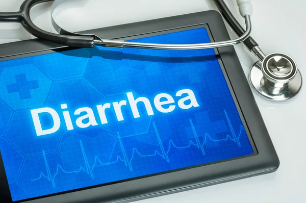 Tablet with the diagnosis Diarrhea on the display