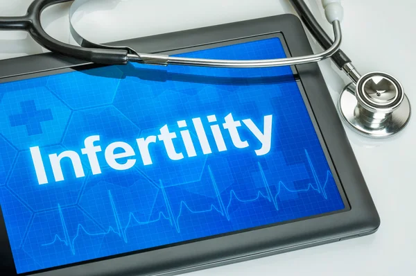 Tablet with the diagnosis Infertility on the display