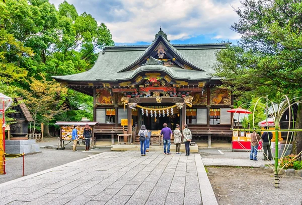 Tourists near Chichibu Shrine, Chichibu, Saitama prefecture, Japan.