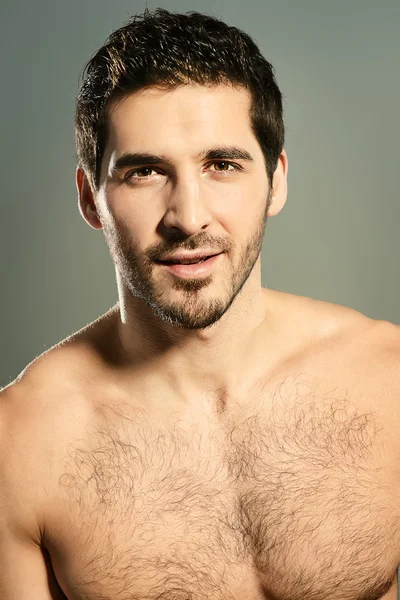Shirtless man, portrait of a sexy young man with perfect muscular body