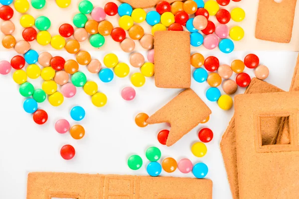 Multi-colored jelly beans and details of the Gingerbread House C