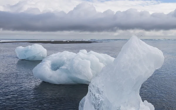 Three Ice Blocks on Beach, Iceland