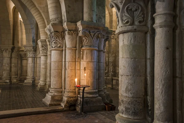 Crypt with Candle in Saintes France