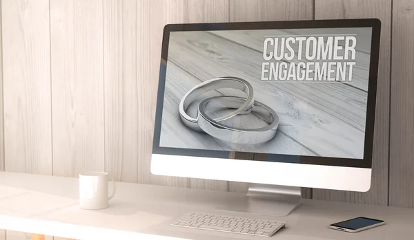 Desktop computer customer engagement on screen