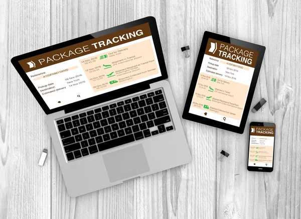 Package tracking service resposive web on devices