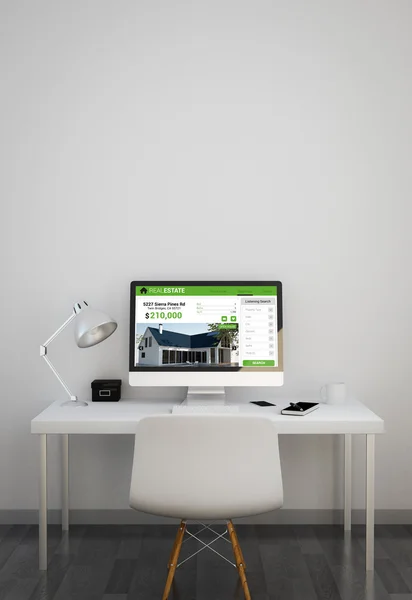 Clean workspace with Real Estate website