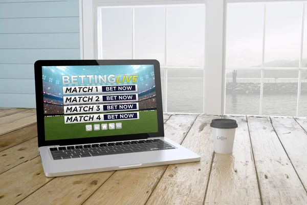 Laptop with online live betting website