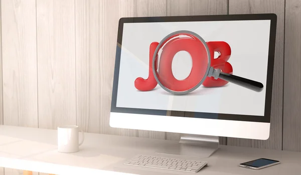 Desktop computer with job search online