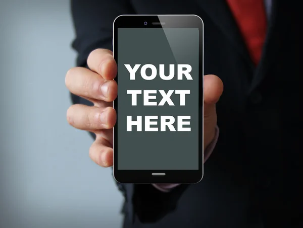 Your text here businessman smartphone