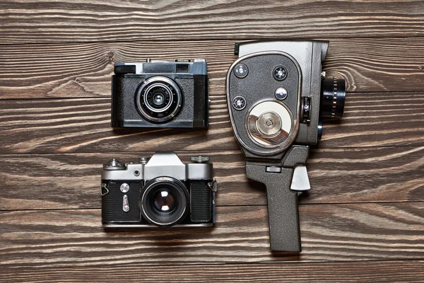 Retro SLR camera, rangefinder and mechanical movie camera