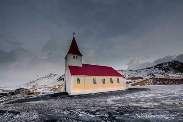 Old red wooden church