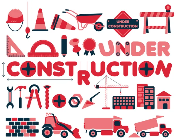 Under construction vector icons set