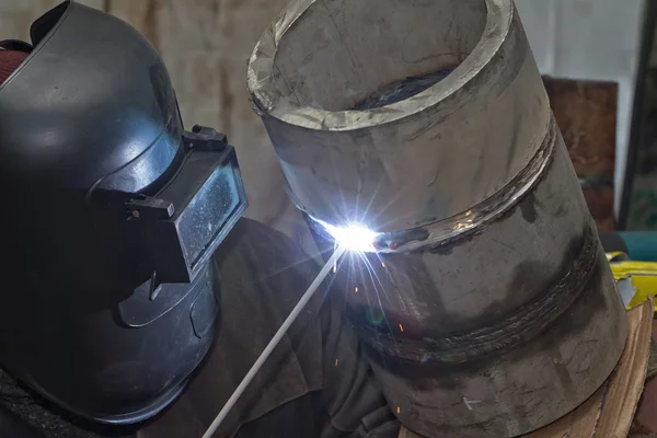 Manual arc welding exam sample stainless steel pipe