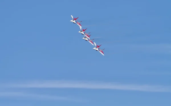 Demonstration performance of aviation group of aerobatics Milita