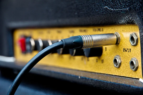 Close up image of guitar amplifier