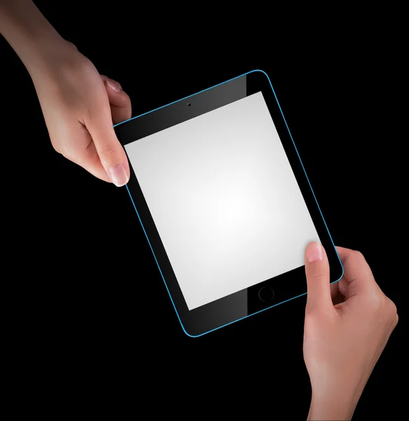 Touch screen tablet computer with hand