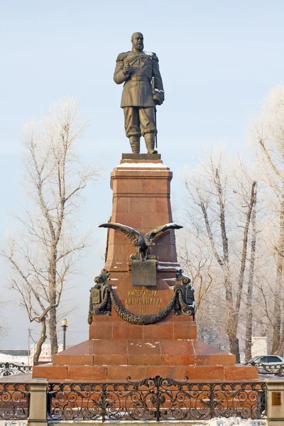 IRKUTSK, RUSSIA - DECEMBER 19: Monument to Alexander III on a sunny winter day on December 19, 2015 in Irkutsk.