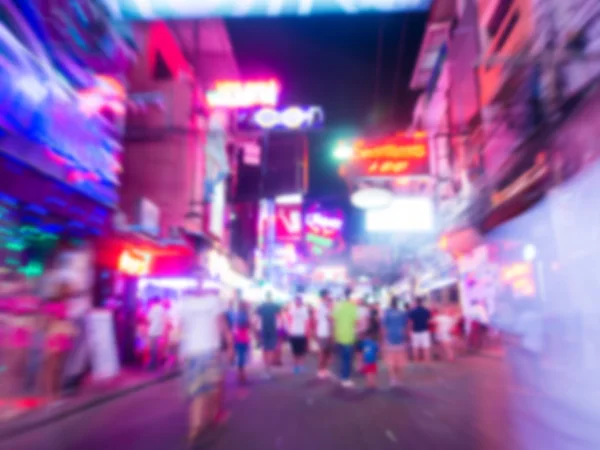 Blur background image of people on a Walking Street Pattaya