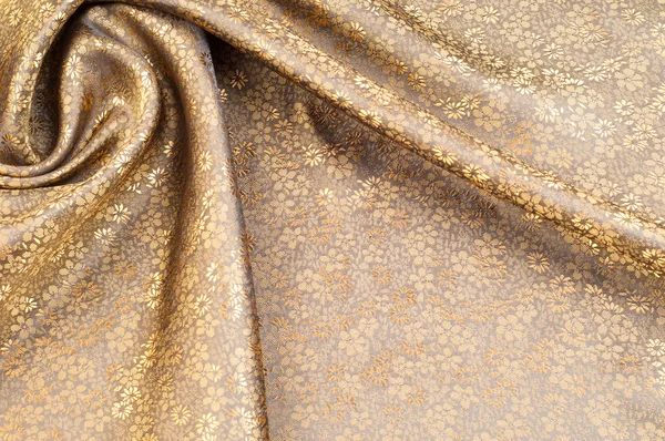 Silk fabric texture, color Light Goldenrod Yellow, with small fl