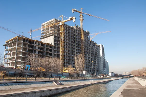 Almaty, Kazakhstan. 18/12/2014. Construction of multi-storey, mu