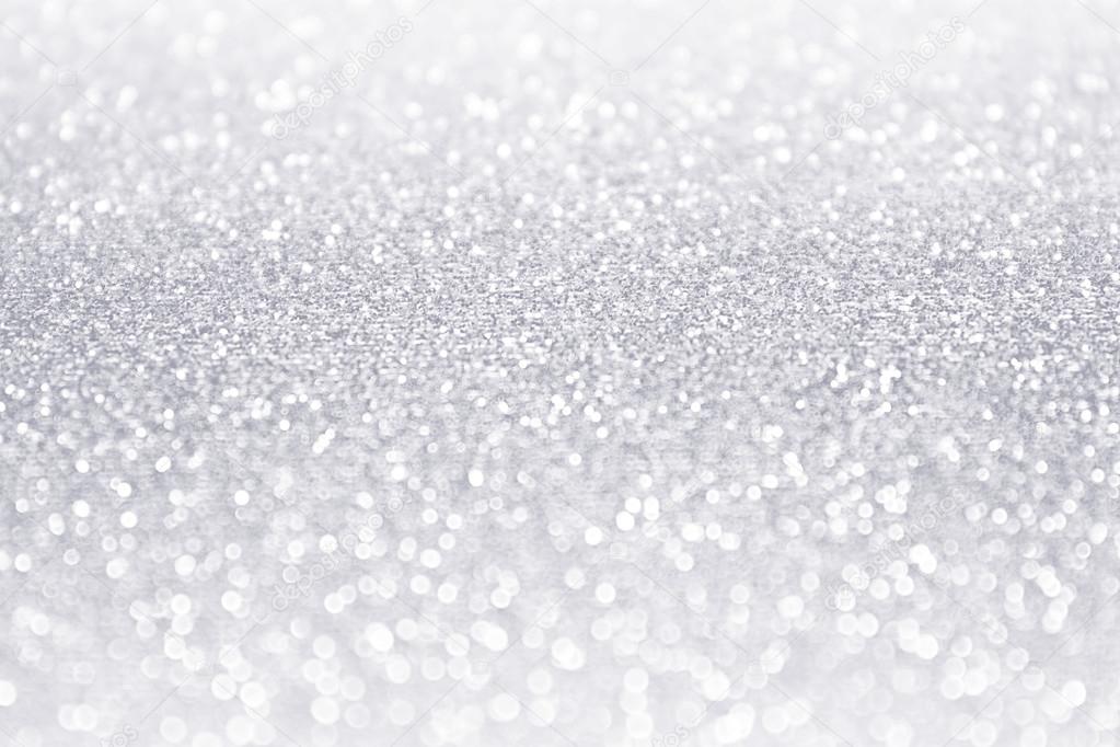 Elegant white silver glitter sparkle confetti background — Stock Photo