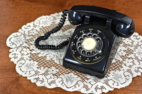Black retro rotary dial telephone