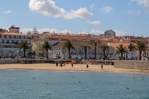 CASCAIS, PORTUGAL, MARCH 23, 2015: Ribeira beach in Cascais. Cascais is a very popular tourist resort near Lisbon in Portugal.